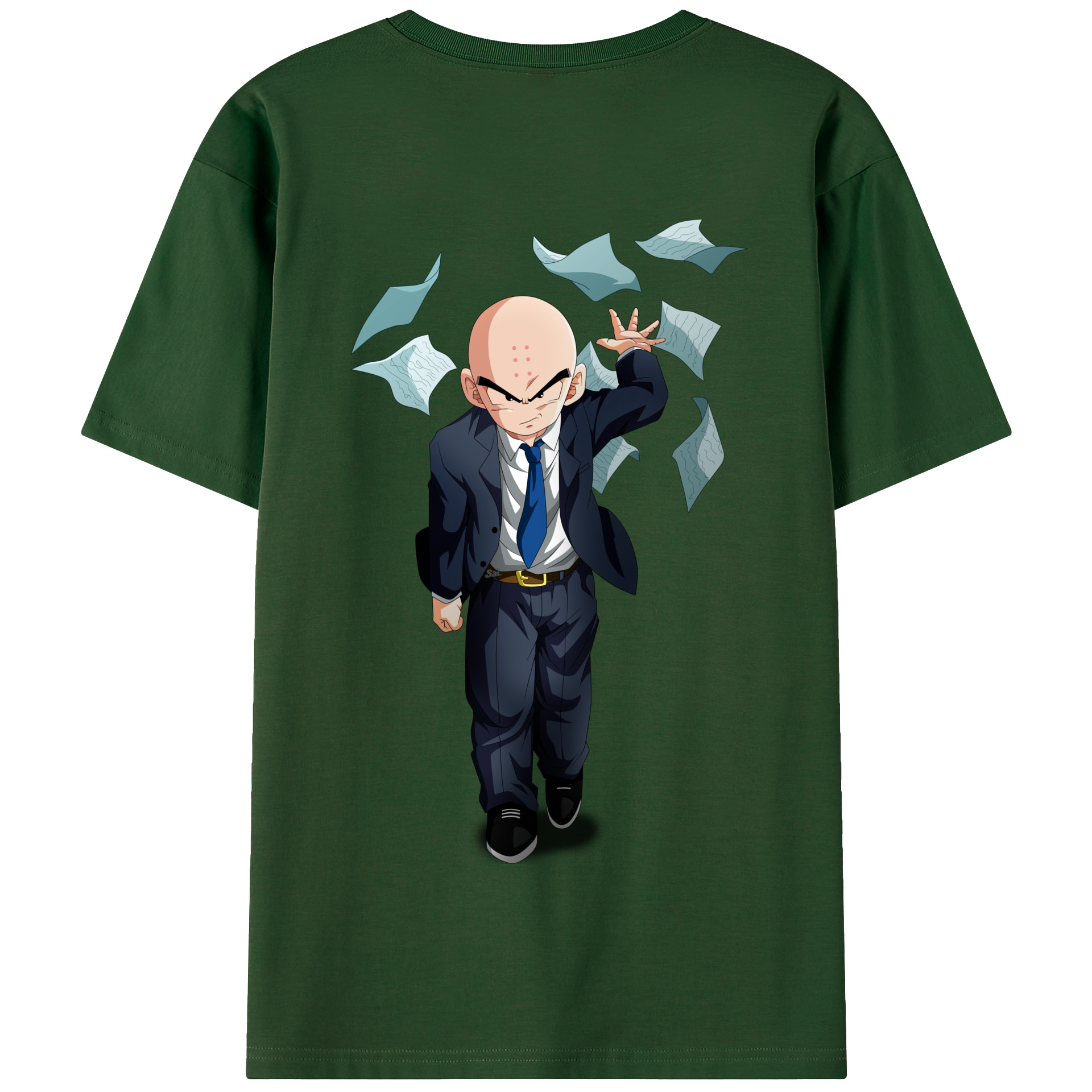 （画像用） ドラゴンボール クリリン DRAGON BALL krillin 綿100％半袖Tシャツ（背面プリント）